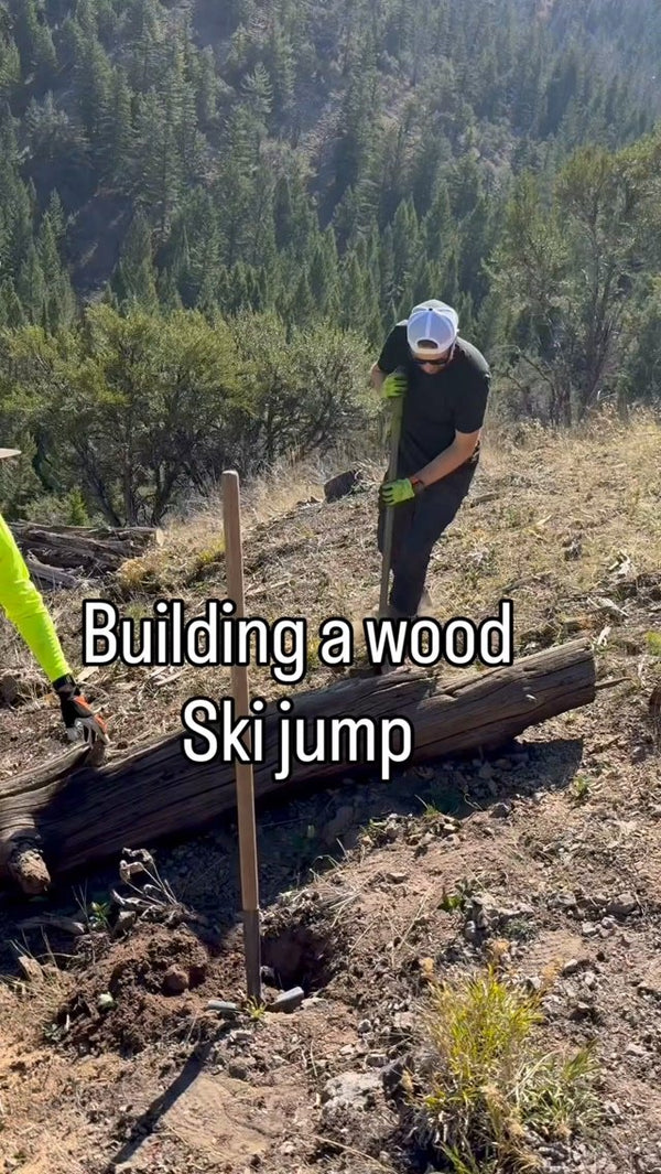 Wood ski jump built from sawmill leftovers
